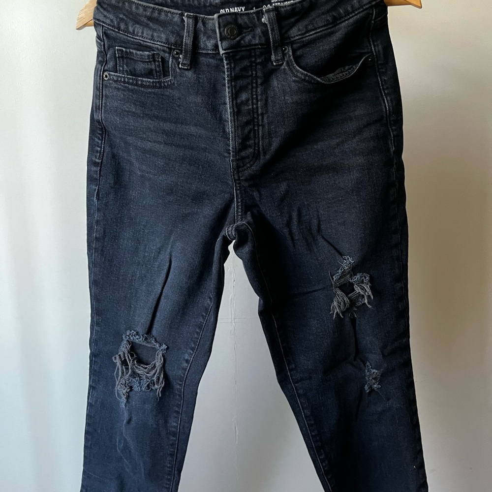 Old Navy Black Distressed Jeans